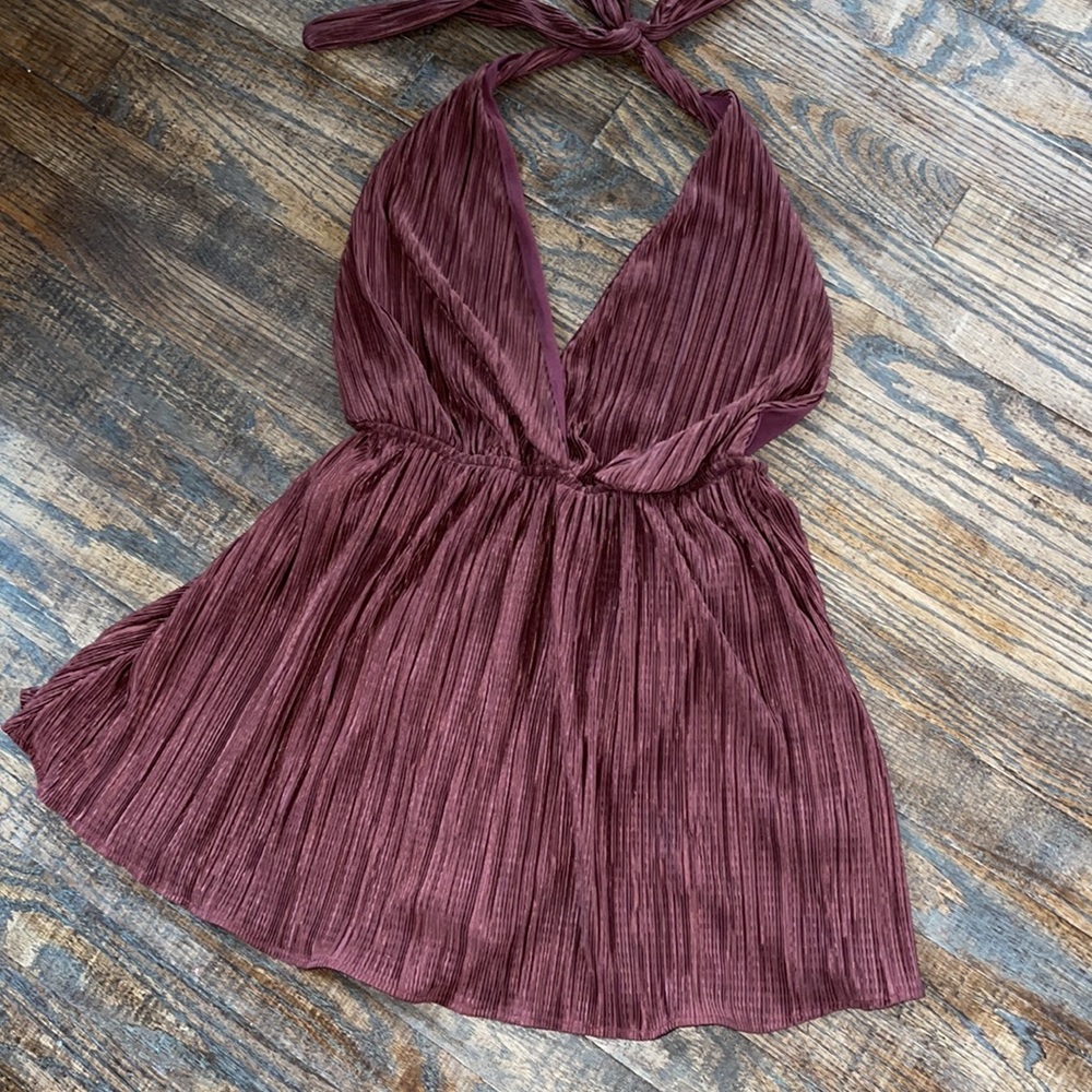MOD Halter Maroon dress small - Picture 2 of 5